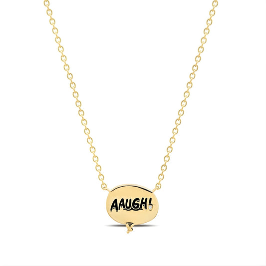 Peanuts x Crislu Charlie Brown Thought Balloon Necklace in gold finish-0