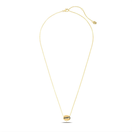 Peanuts x Crislu Charlie Brown Thought Balloon Necklace in gold finish-1