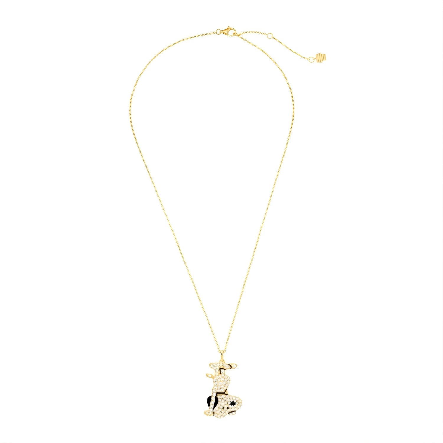 Official Peanuts x Crislu collaboration Snoopy jewelry in gold finish