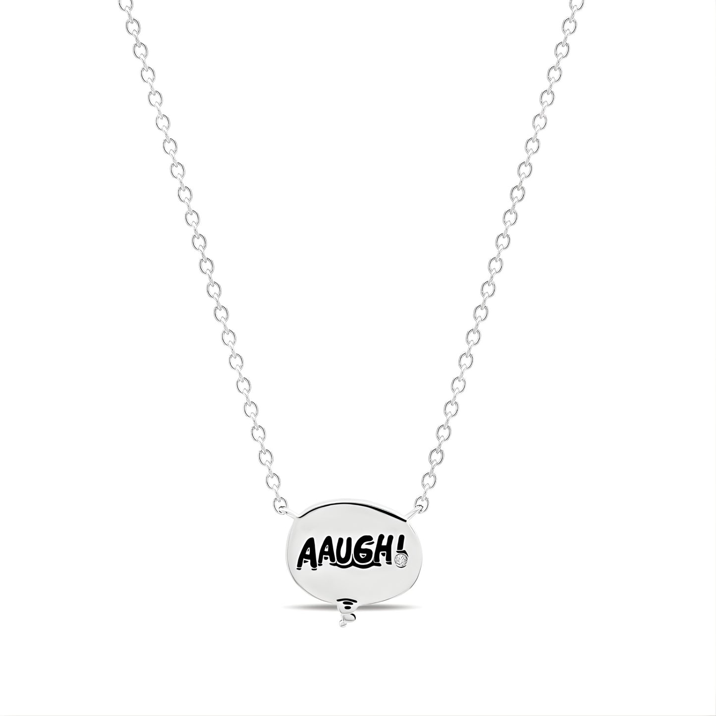 Peanuts x Crislu Charlie Brown silver necklace pendant with thought balloon