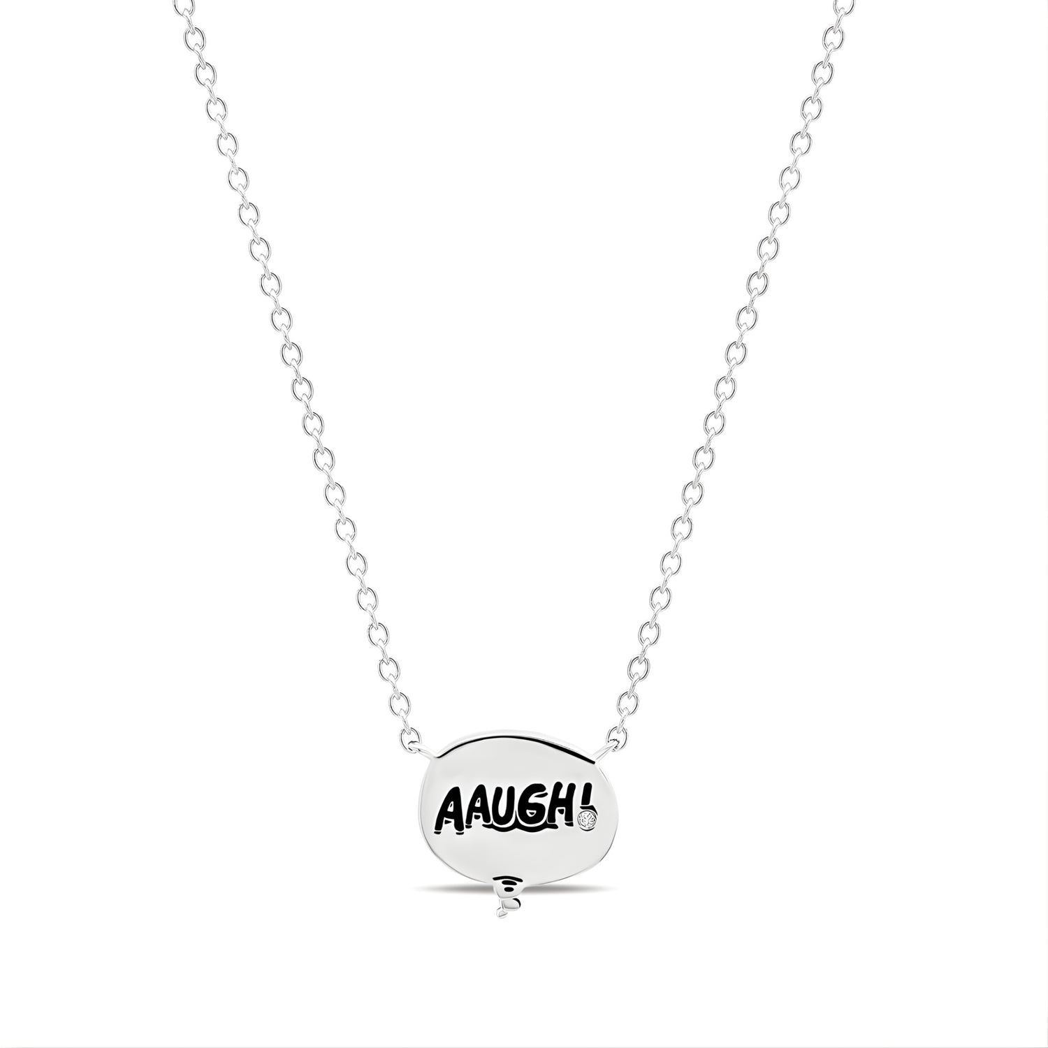 Peanuts x Crislu Charlie Brown silver necklace pendant with thought balloon