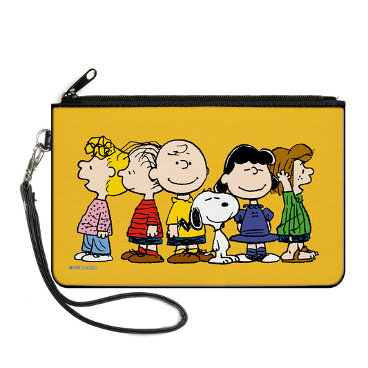 Peanuts Gang Golden Yellow Canvas Zipper Wallet-0