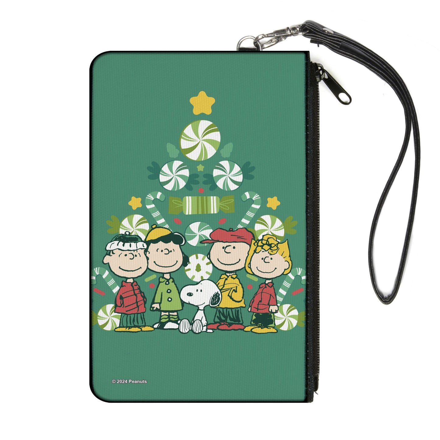 Large Canvas Zipper Wallet - Peanuts Christmas Tree Group