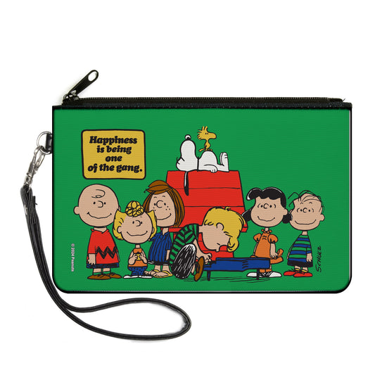 Canvas Zipper Wallet - Peanuts Gang Happiness Green-0