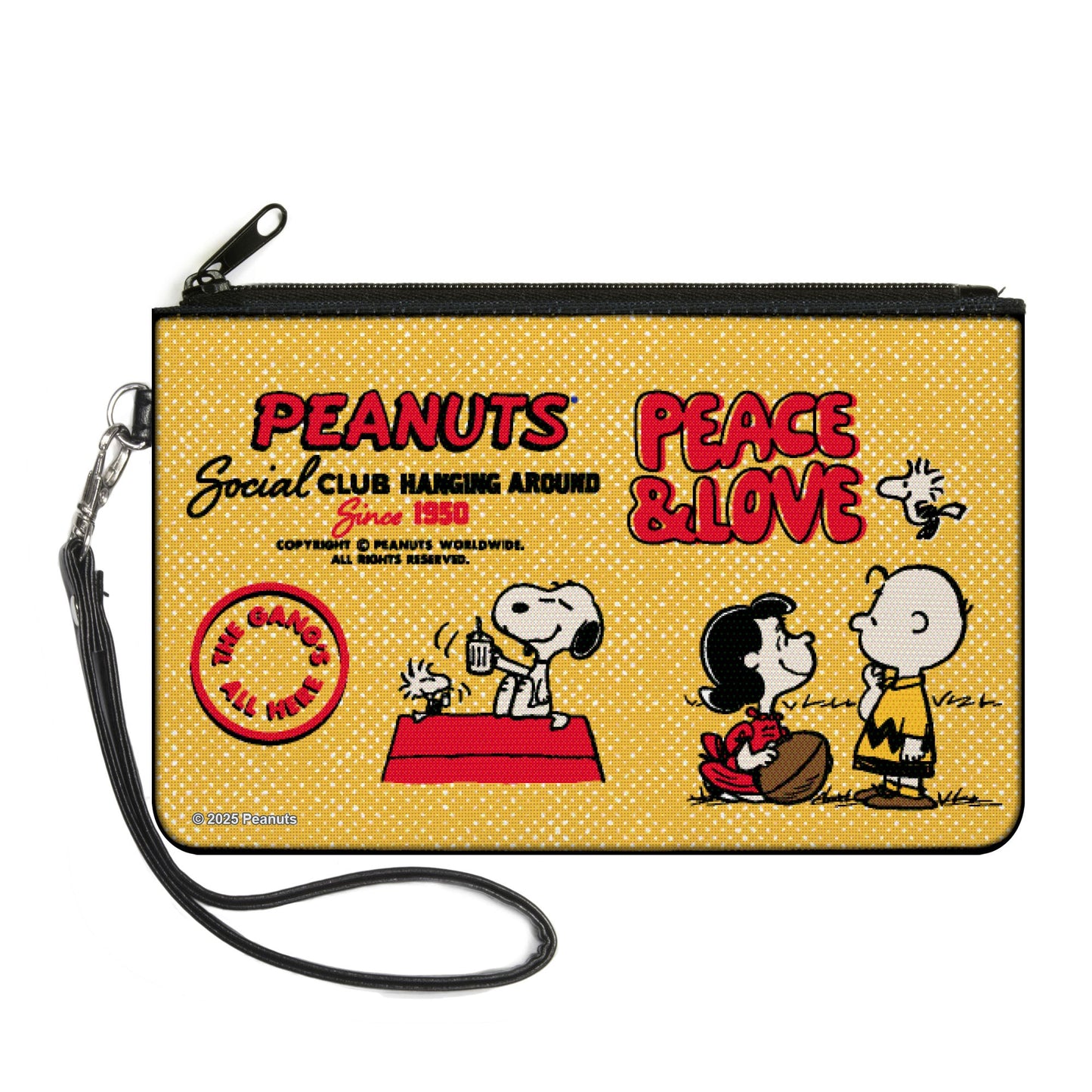 Peanuts Social Club Peace & Love Large Canvas Zipper Wallet