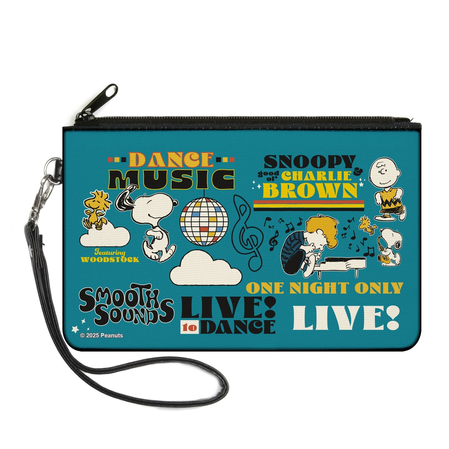 Peanuts Gang Large Canvas Zipper Wallet: Dance Poses