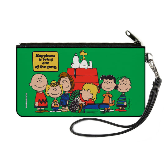 Peanuts Gang Small Canvas Zipper Wallet - Happiness Is Being One of The Gang Green-0