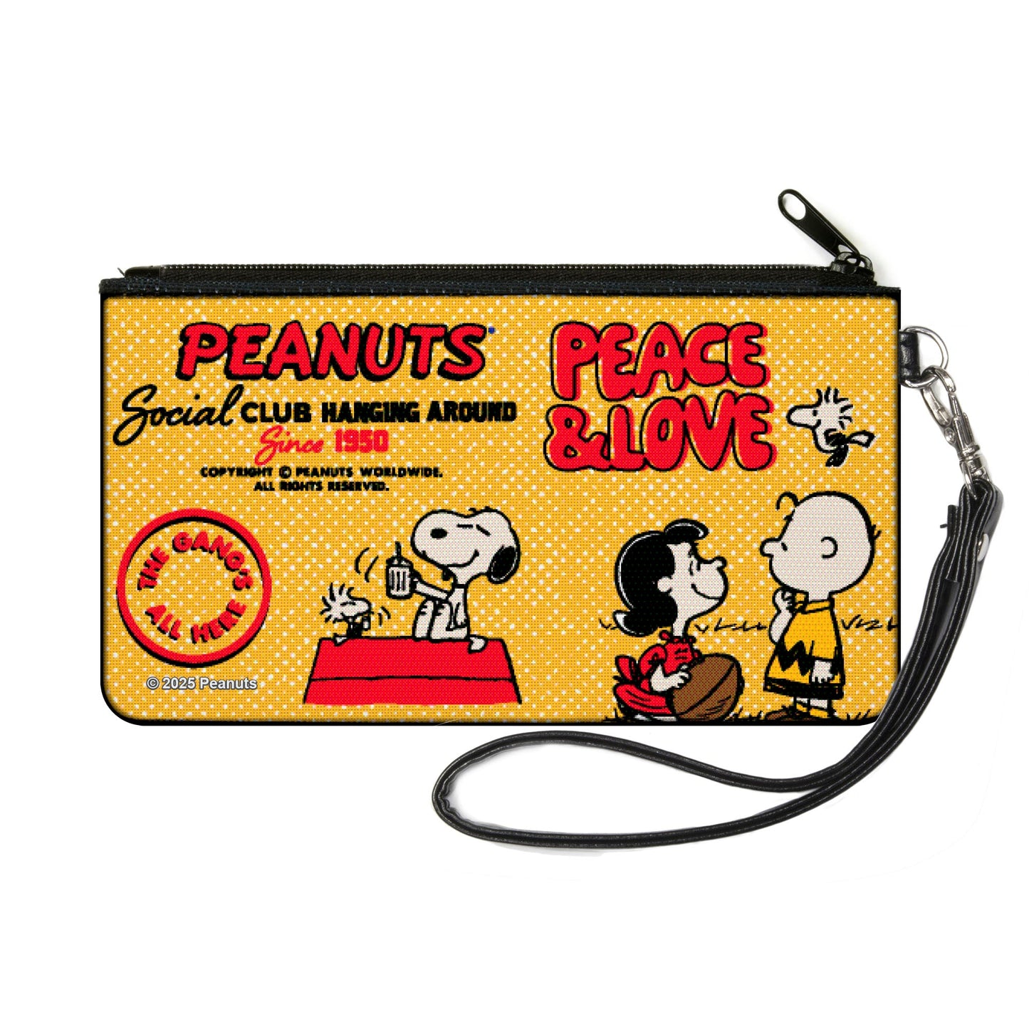 The Peanuts Store: Peace & Love Small Canvas Zipper Wallet