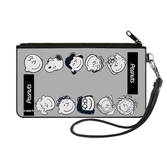 Small Canvas Zipper Wallet with Peanuts Gang Faces-0