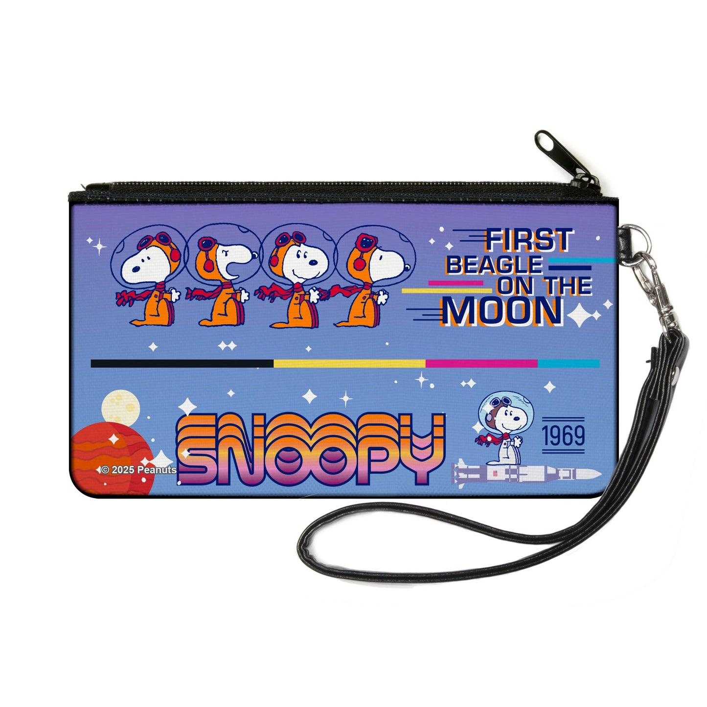 Snoopy First Beagle on the Moon Small Canvas Zipper Wallet