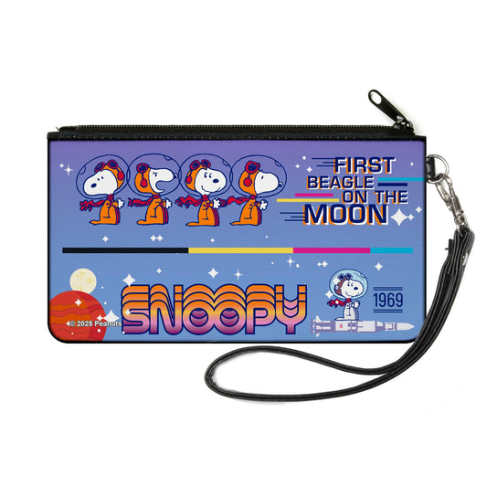 Snoopy First Beagle on the Moon Small Canvas Zipper Wallet-0