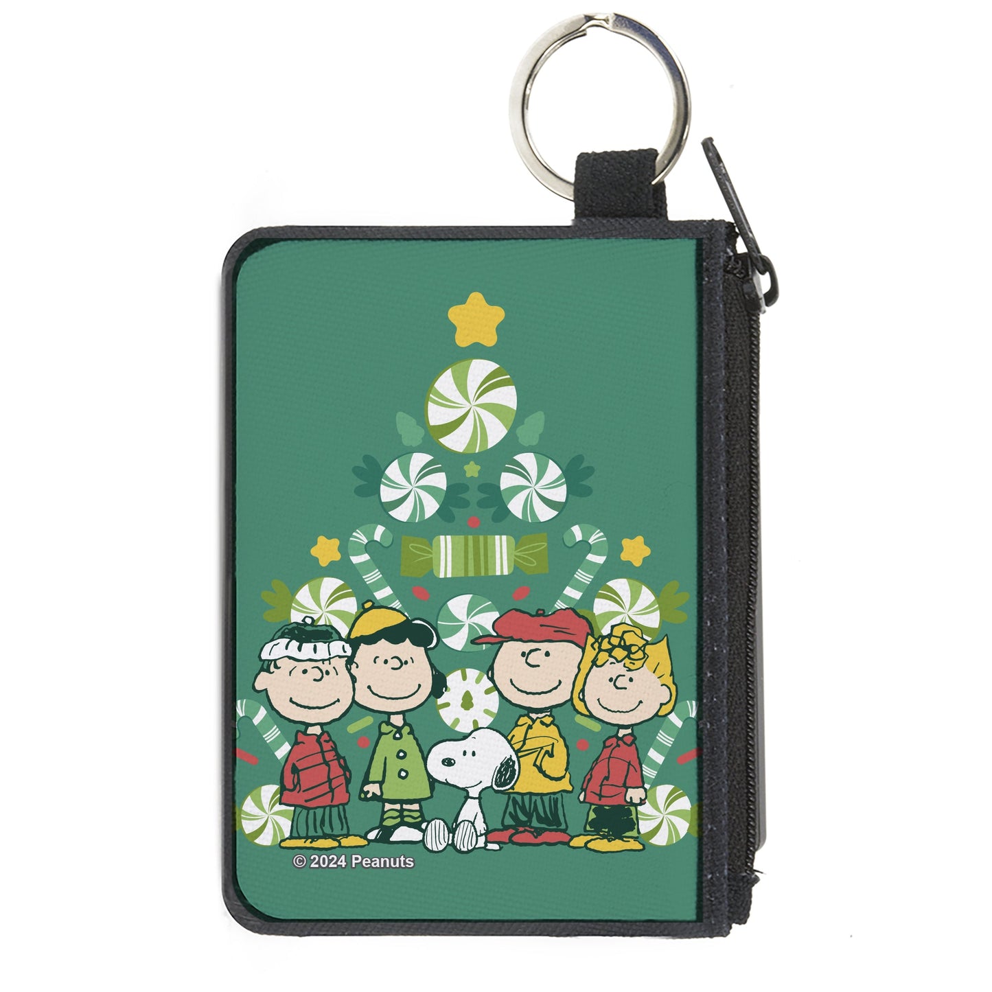 Peanuts Mini Wallet: Christmas Tree Group Pose Greens