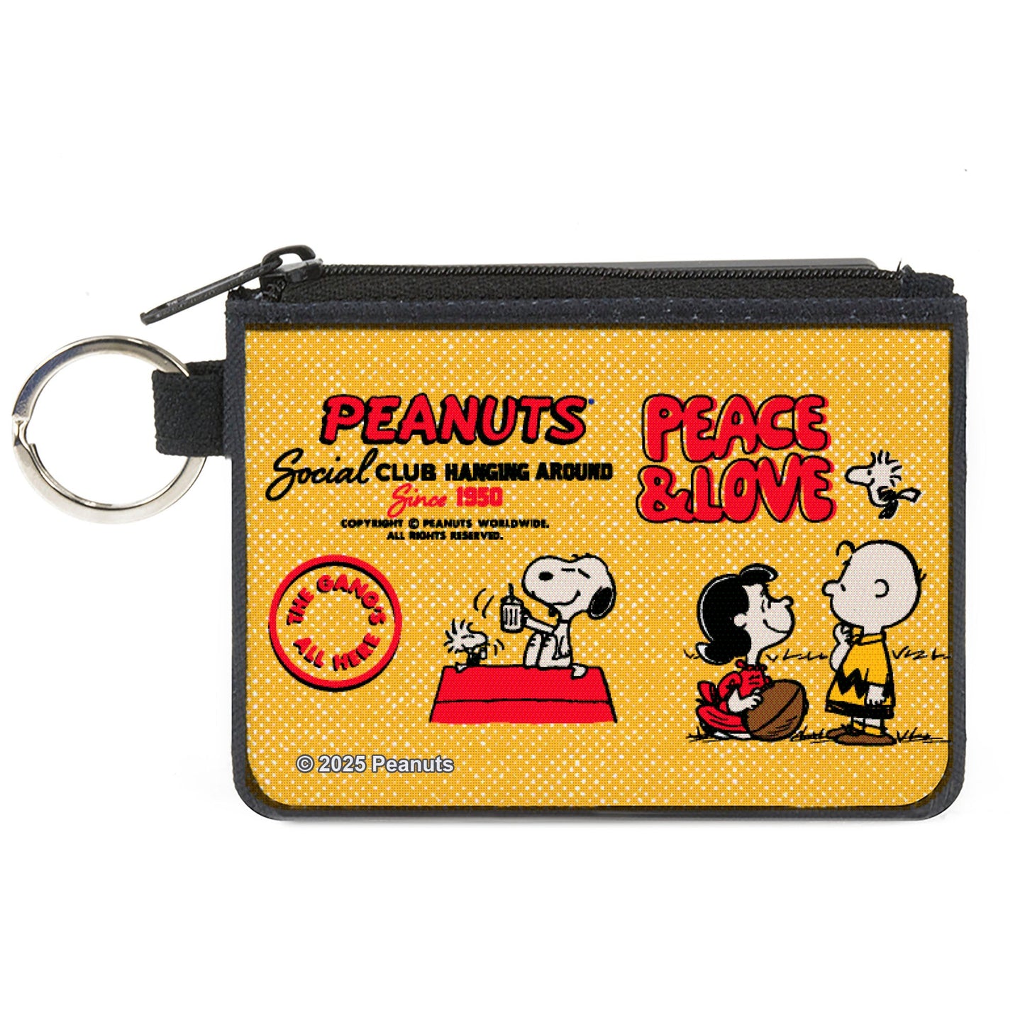 Peanuts Social Club Peace & Love Mini Canvas Zipper Wallet