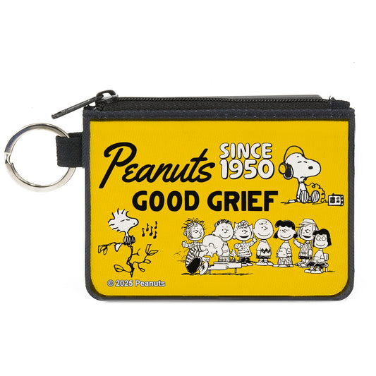 Peanuts Gang Canvas Zipper Wallet - Mini "Good Grief" Pose-0