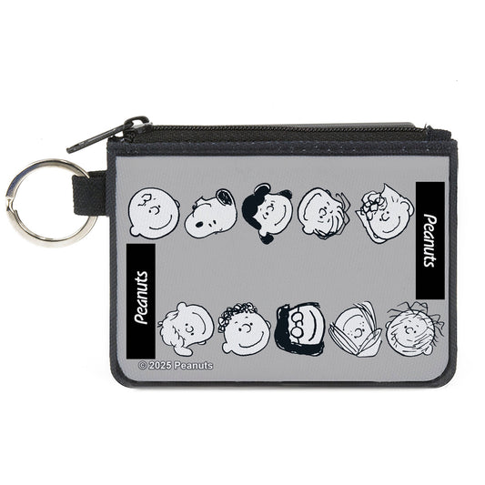 Peanuts Mini Canvas Wallet - Ten Characters Gray | The Peanuts Store-0