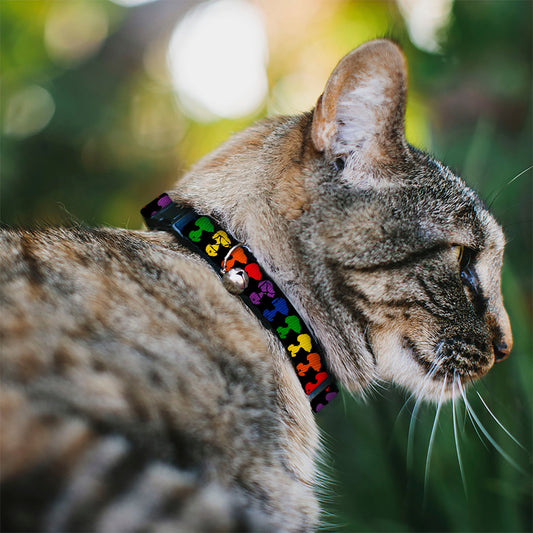 Peanuts Snoopy Cat Collar with Bell - Black/Rainbow | The Peanuts Store-1