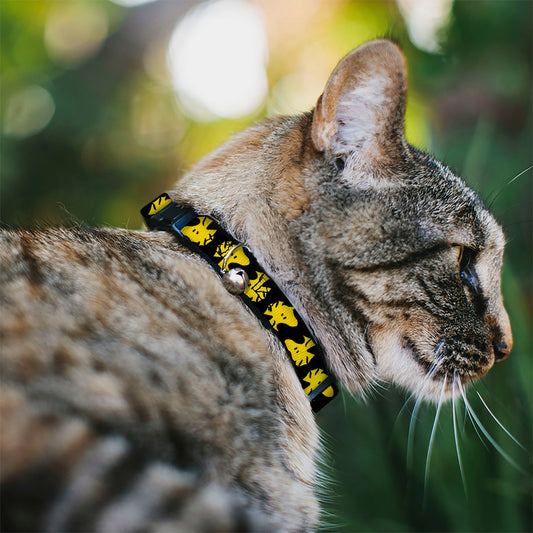 Peanuts Woodstock Breakaway Cat Collar with Bell - Black/Yellow-1