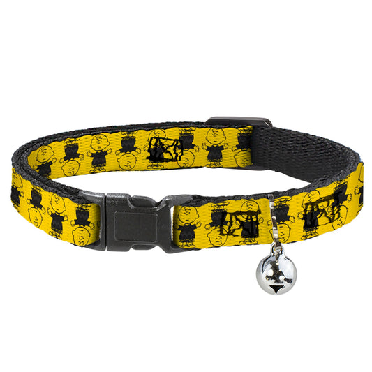 Official Peanuts Charlie Brown Pose Cat Collar with Bell-0