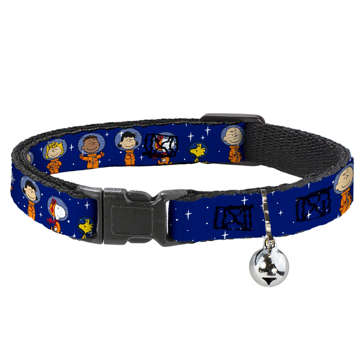 Breakaway Cat Collar with Bell - Peanuts Gang Astronauts Blue/White
