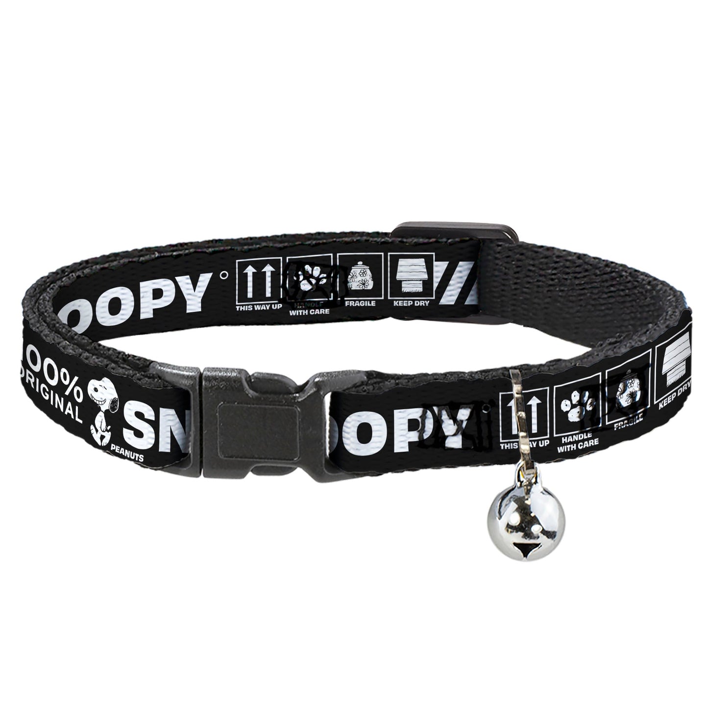 Peanuts Snoopy Breakaway Cat Collar with Bell - Black/White