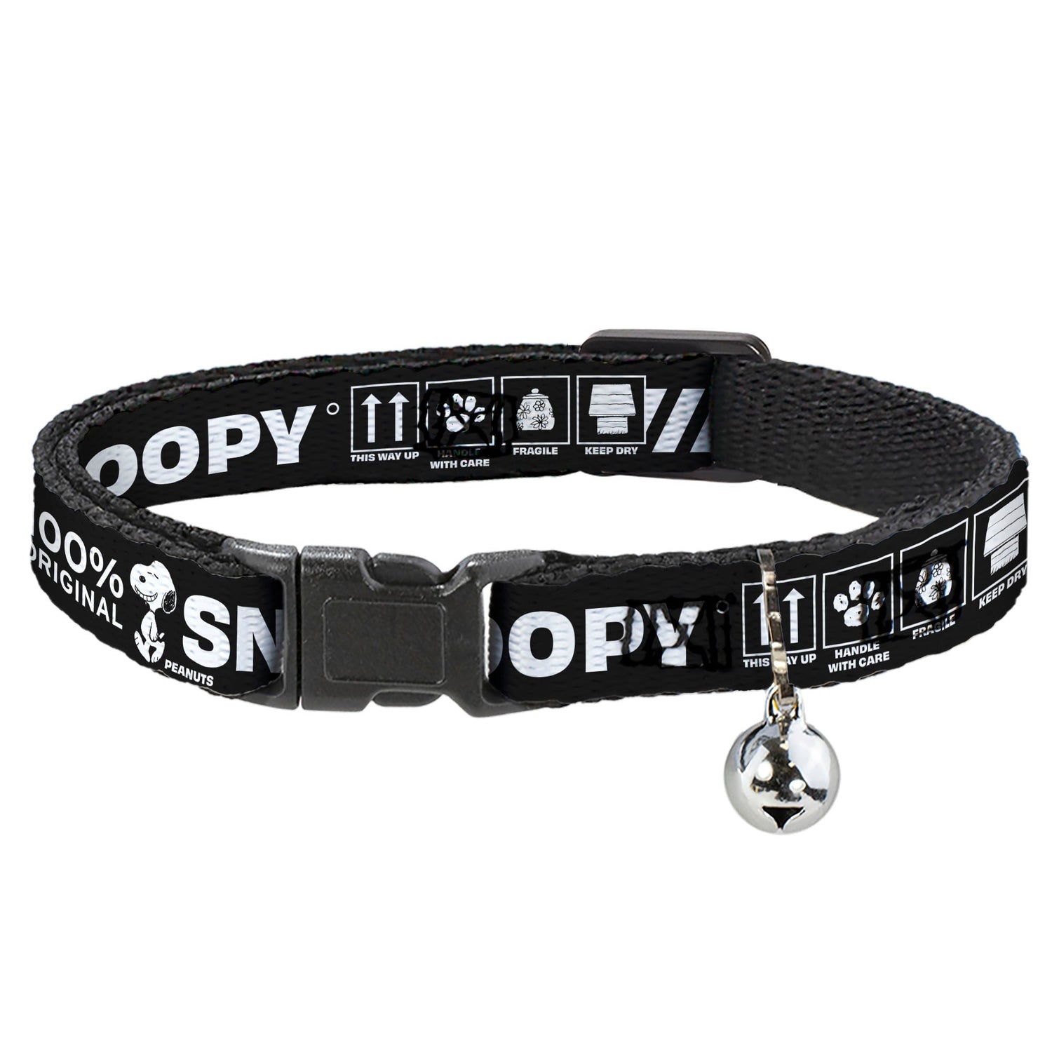 Peanuts Snoopy Breakaway Cat Collar with Bell - Black/White