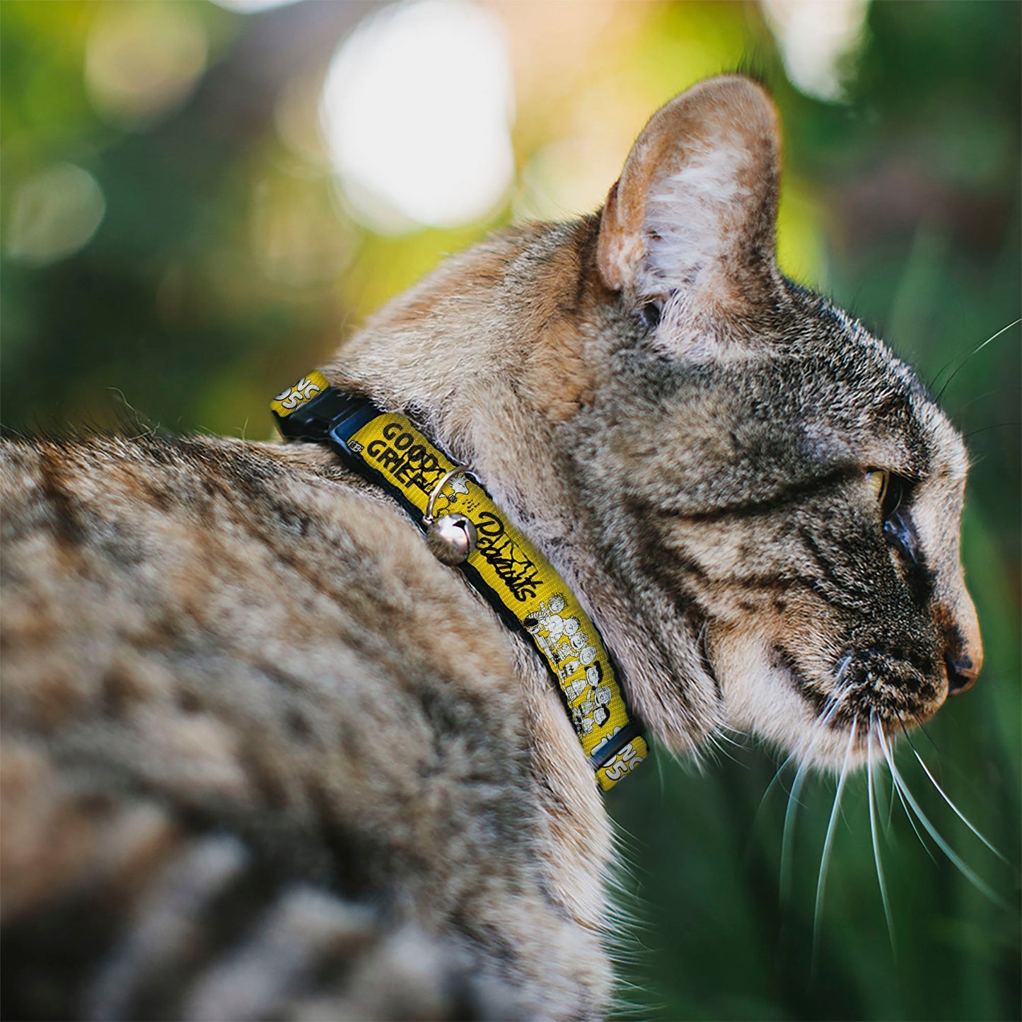 Cat Collar, Breakaway with Bell - Peanuts Gang 'Good Grief' Group Pose Yellow/Black