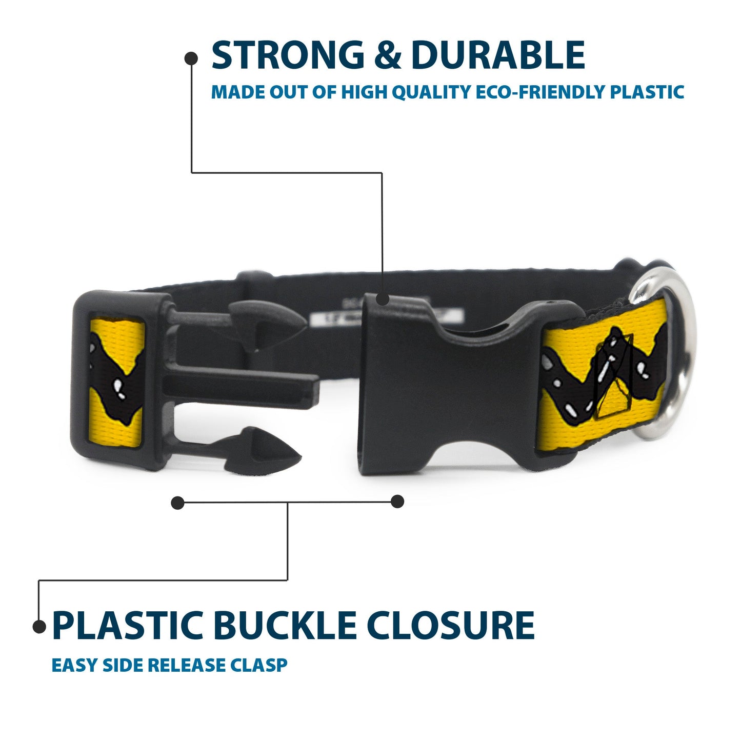 Plastic Clip Dog Collar: Charlie Brown Zig Zag | The Peanuts Store