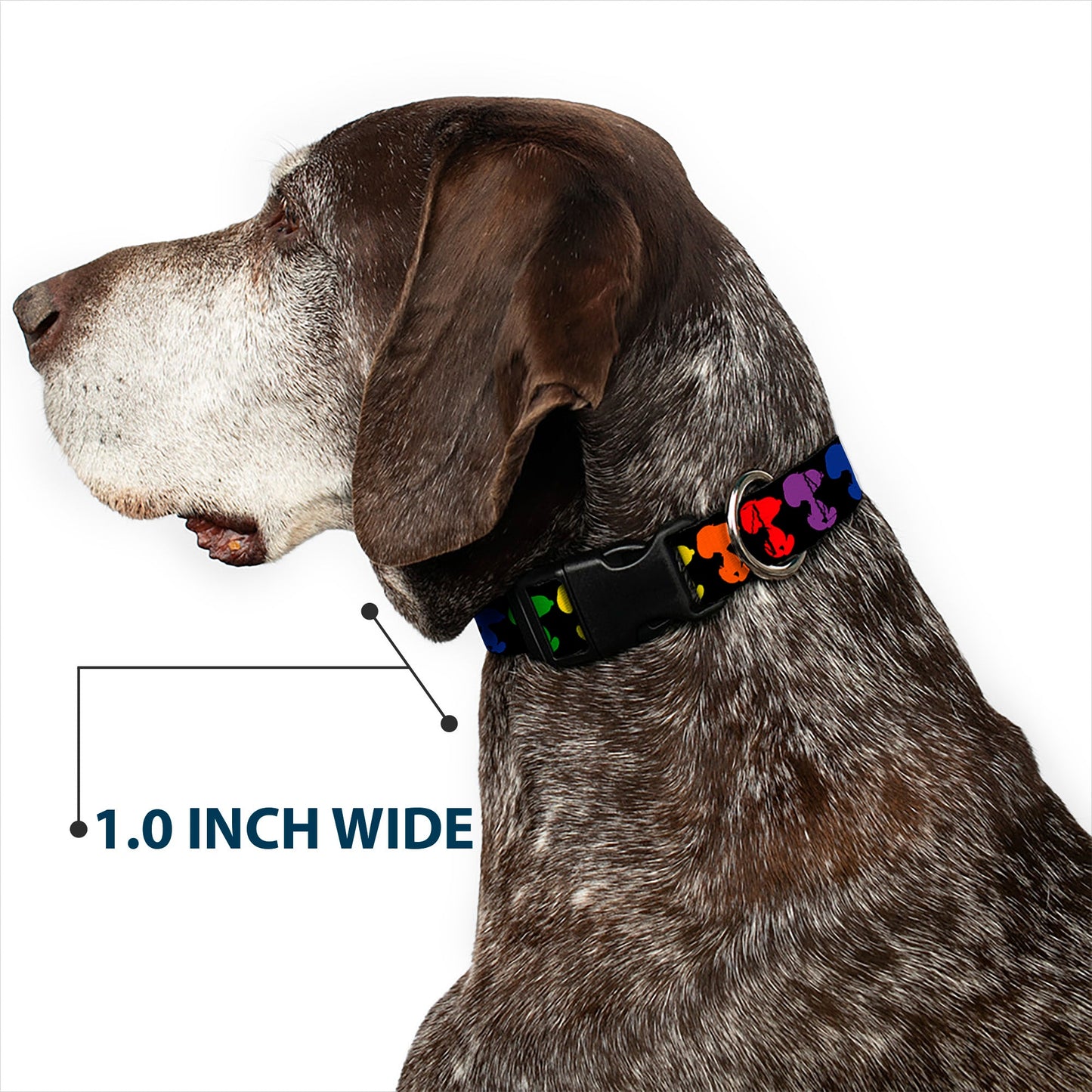 Plastic Clip Collar - Snoopy Black/Rainbow | The Peanuts Store
