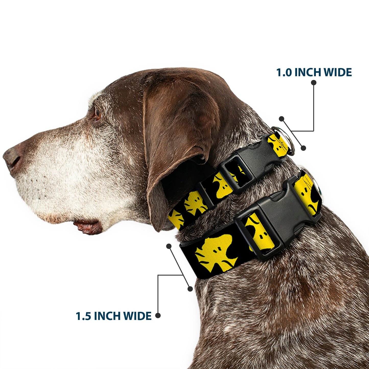 Woodstock Face Flip Dog Collar - Black/Yellow