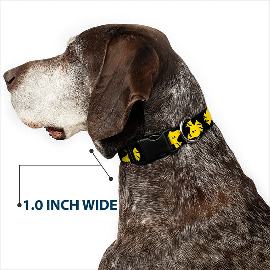 Woodstock Face Flip Dog Collar - Black/Yellow-5