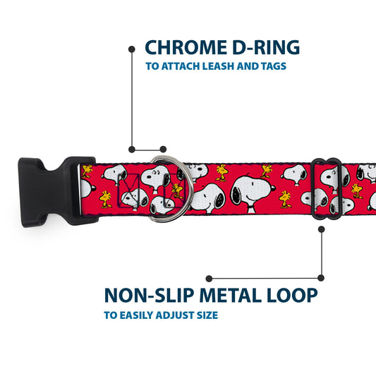 Peanuts Snoopy Woodstock Dog Collar - Red from The Peanuts Store-4