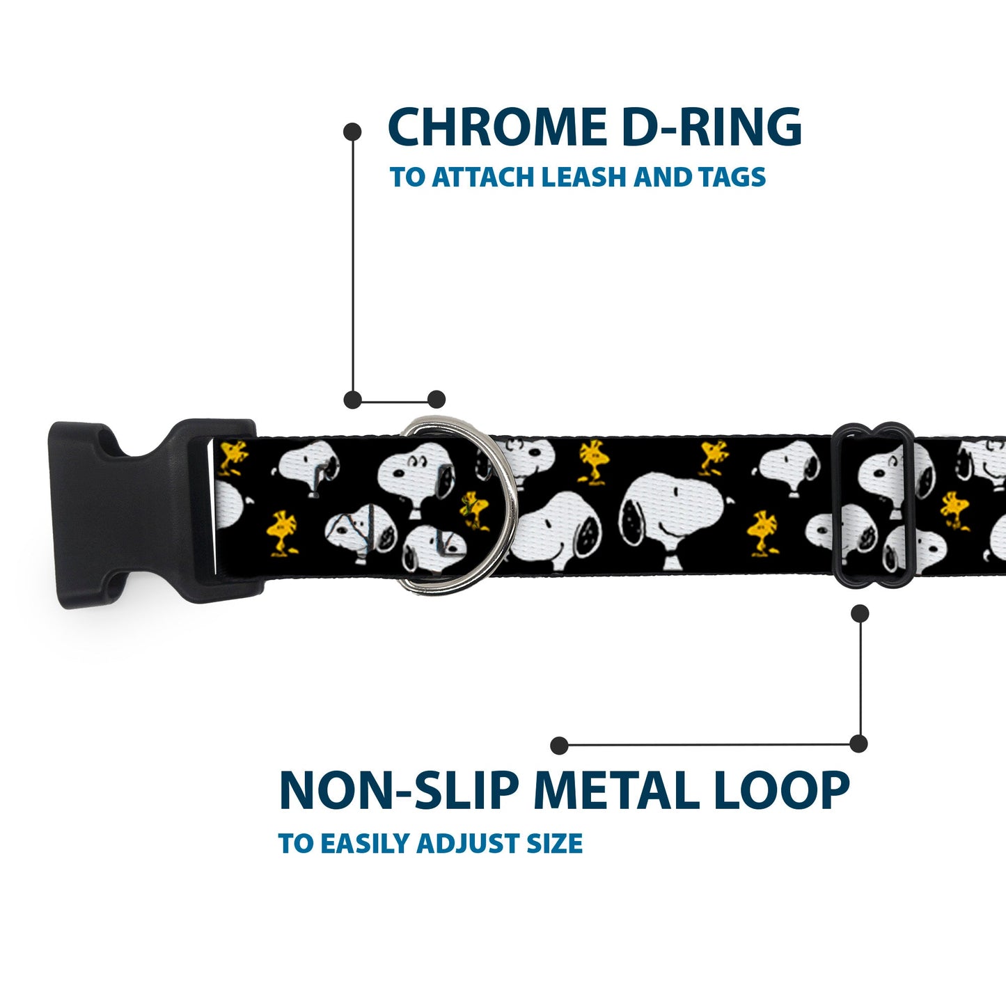 Peanuts Snoopy & Woodstock Poses Dog Collar