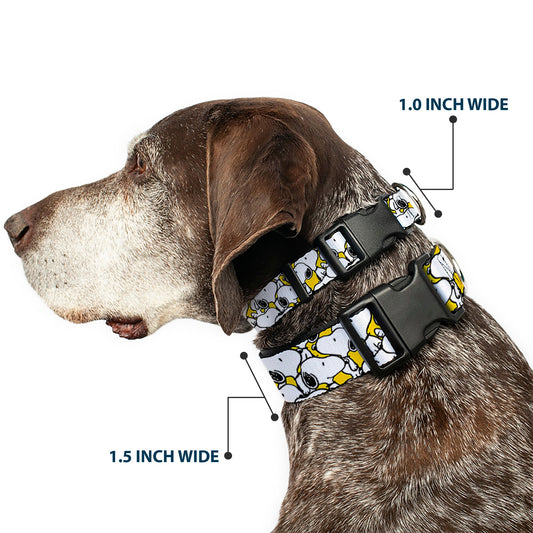 Plastic Clip Collar - Peanuts Snoopy Pose Stacked Yellow-1