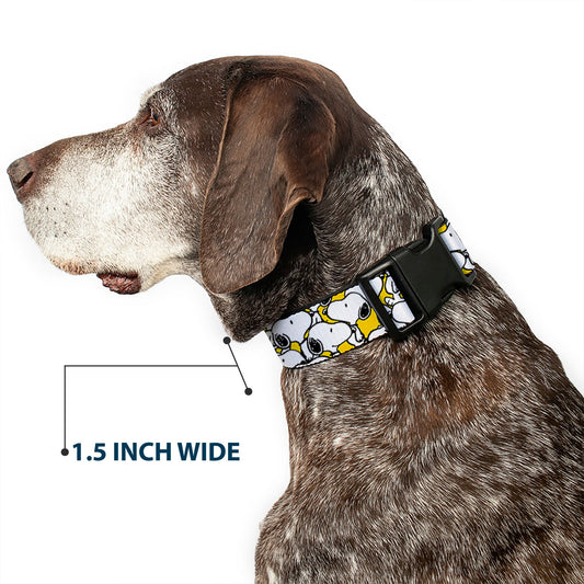 Plastic Clip Collar - Peanuts Snoopy Pose Stacked Yellow-6
