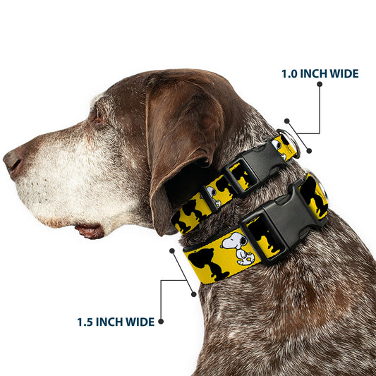 Plastic Clip Collar Peanuts Snoopy Dog Collar - Yellow/Black/White-1