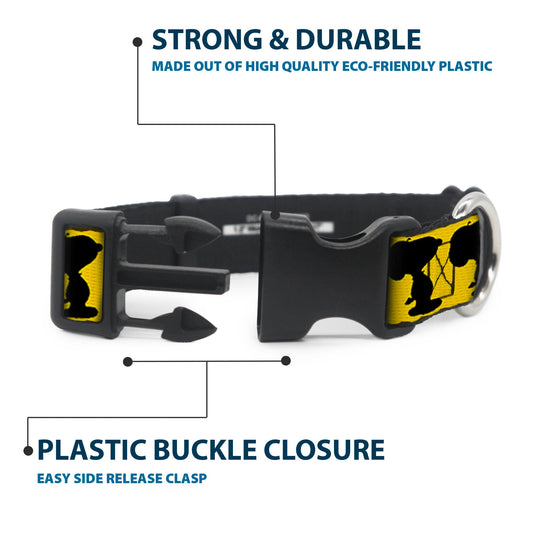 Plastic Clip Collar Peanuts Snoopy Dog Collar - Yellow/Black/White-3