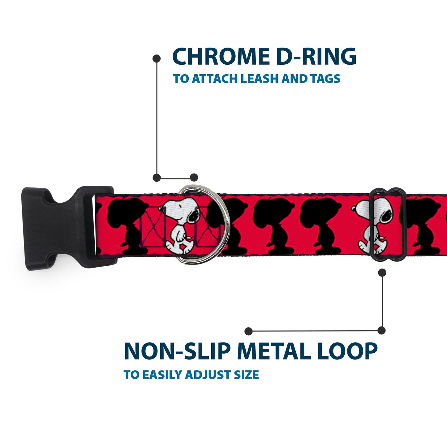 Snoopy Red, Black & White Dog Collar - The Peanuts Store