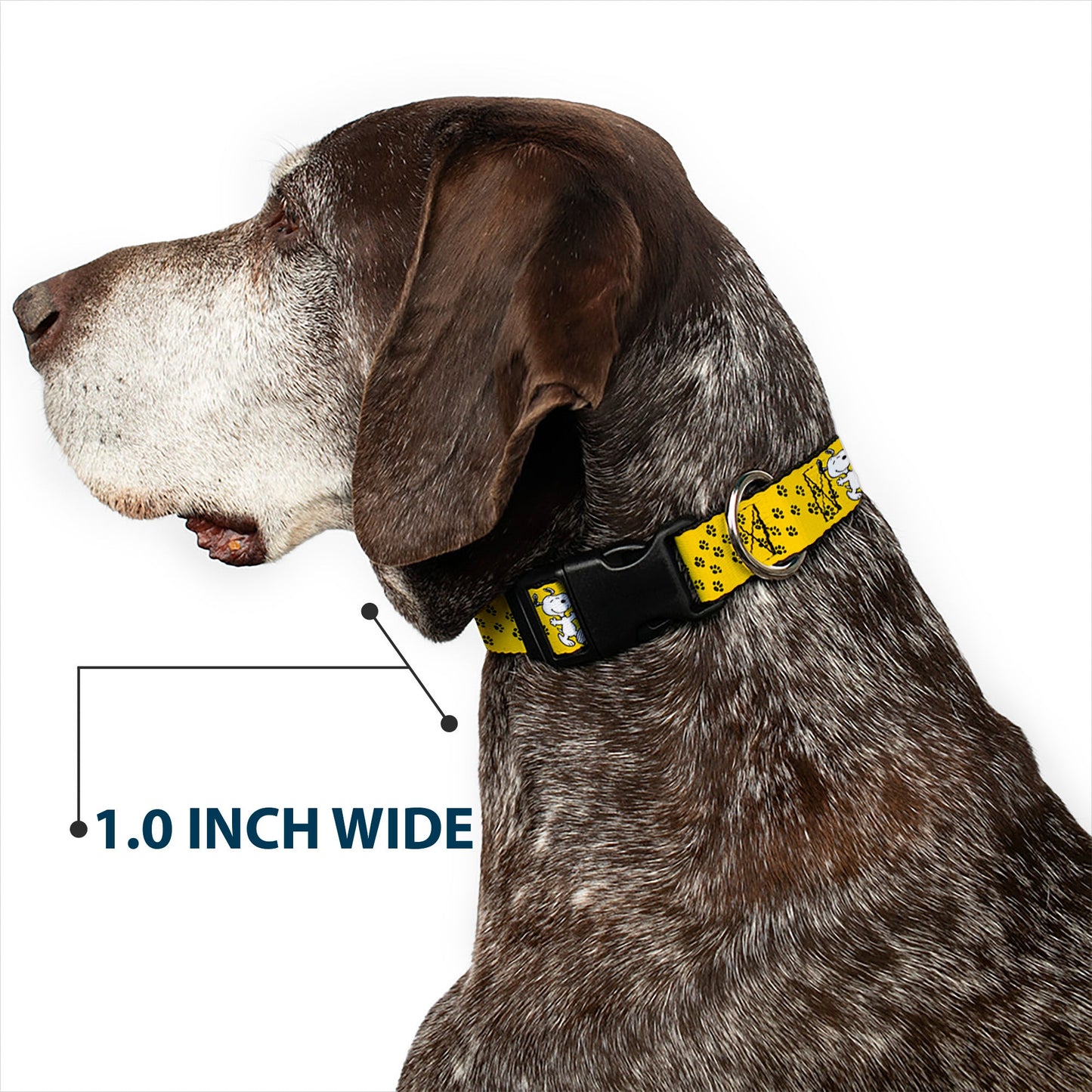 Snoopy Smiling Pose & Paw Print Plastic Clip Collar