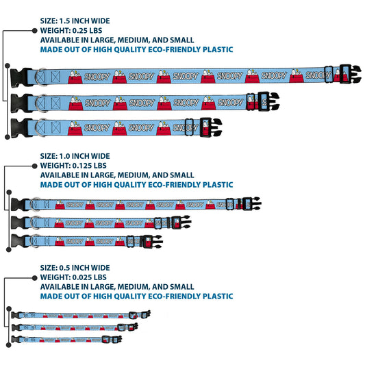 Peanuts Snoopy Woodstock Sky Blue Dog Collar-2