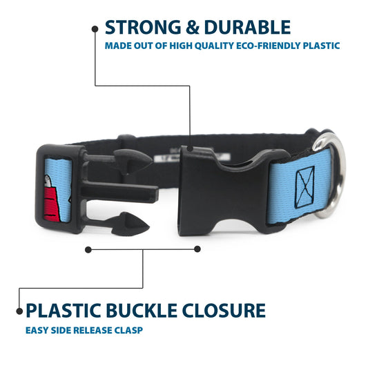 Peanuts Snoopy Woodstock Sky Blue Dog Collar-3