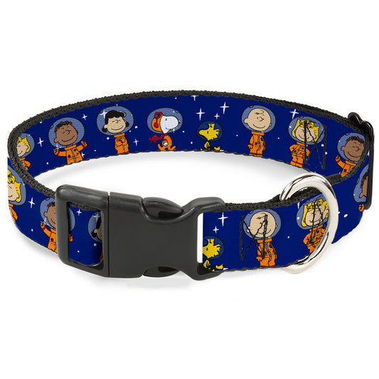 Peanuts Gang Astronauts Plastic Dog Collar - Blue/White-0