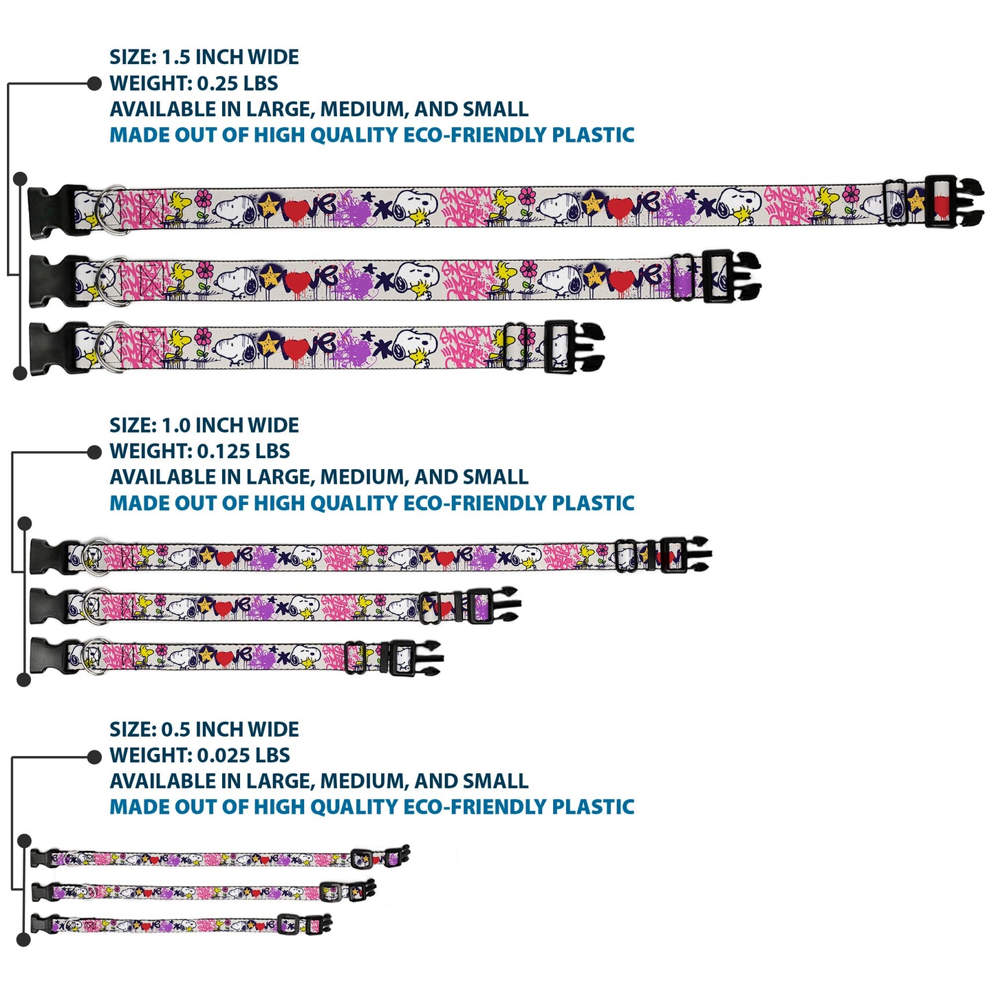 Plastic Clip Collar - Snoopy Woodstock Graffiti | The Peanuts Store
