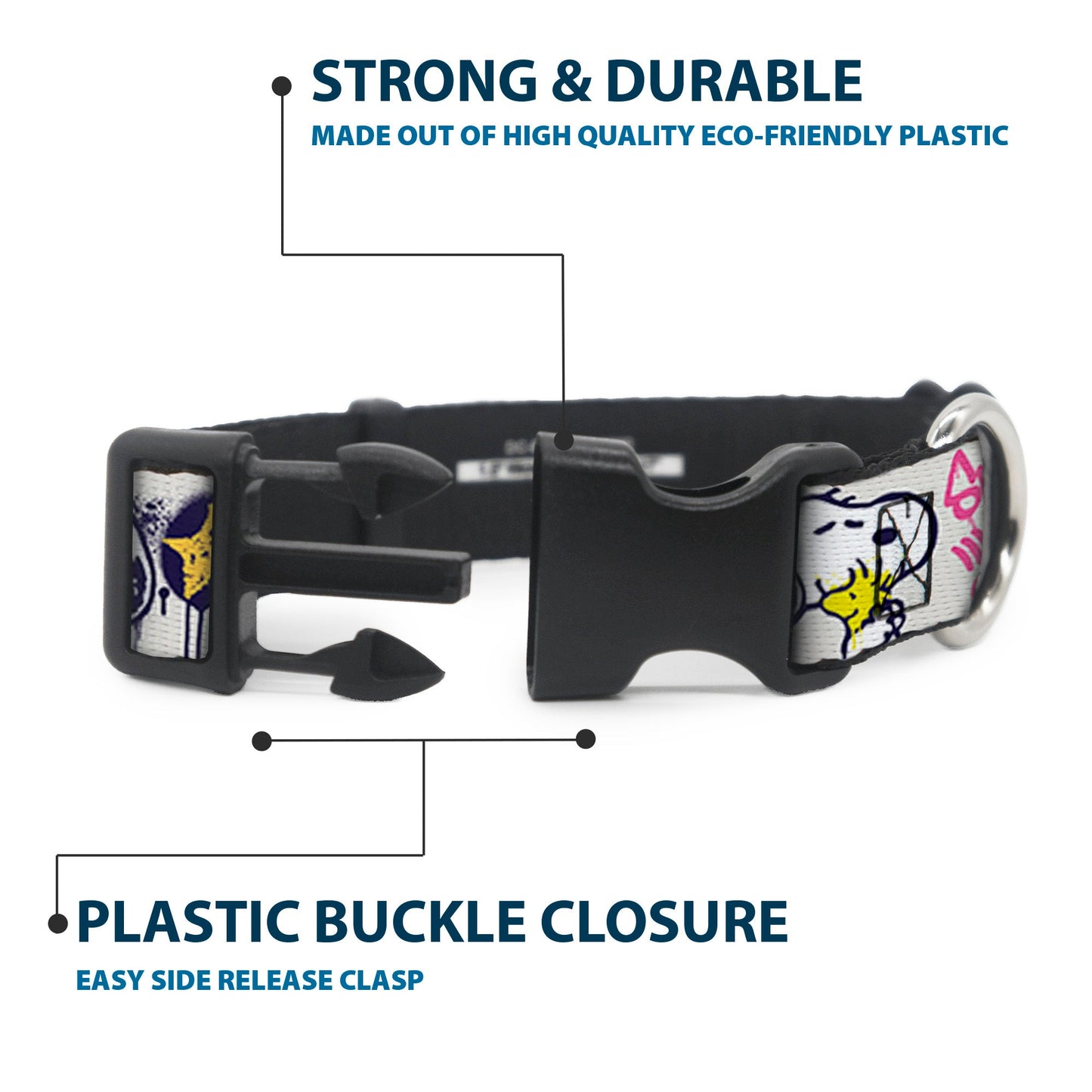 Plastic Clip Collar - Snoopy Woodstock Graffiti | The Peanuts Store