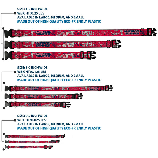 Peanuts Gang American Summer Poses Plastic Clip Dog Collar-2