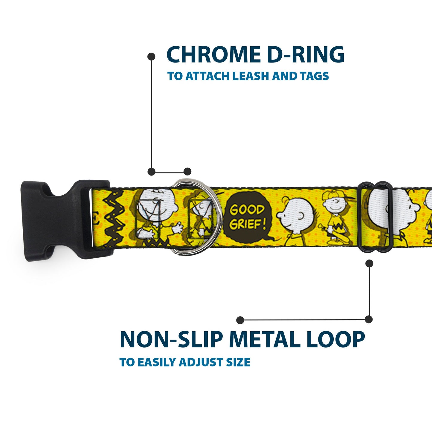 Charlie Brown Dog Collar - Zig Zag Yellows/Black