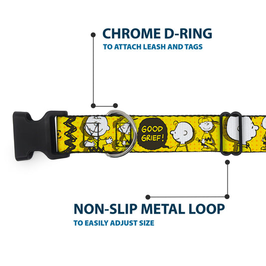 Charlie Brown Dog Collar - Zig Zag Yellows/Black-4