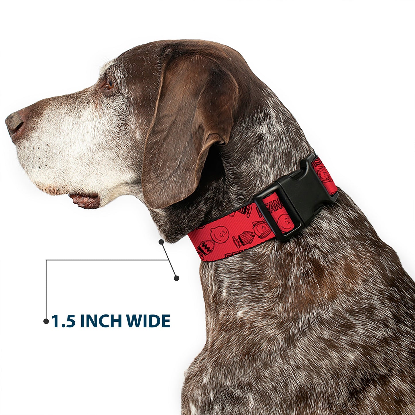 Plastic Clip Collar: Peanuts Gang Six Character Collage Red/Black