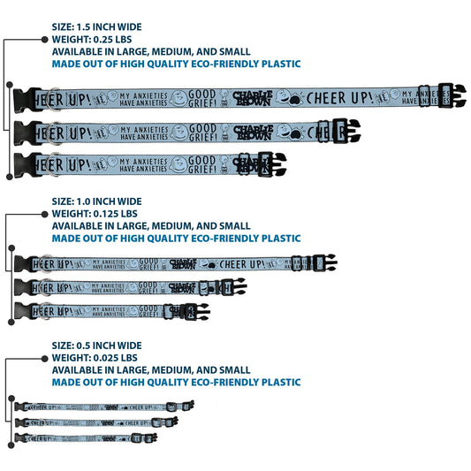 CHARLIE BROWN Poses Dog Collar - Light Blue/Black-2