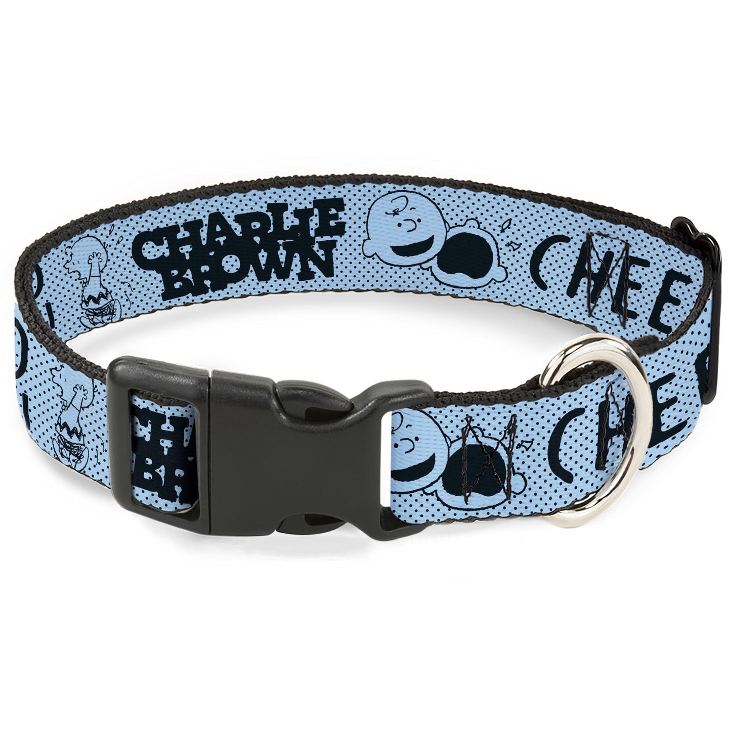 CHARLIE BROWN Poses Dog Collar - Light Blue/Black