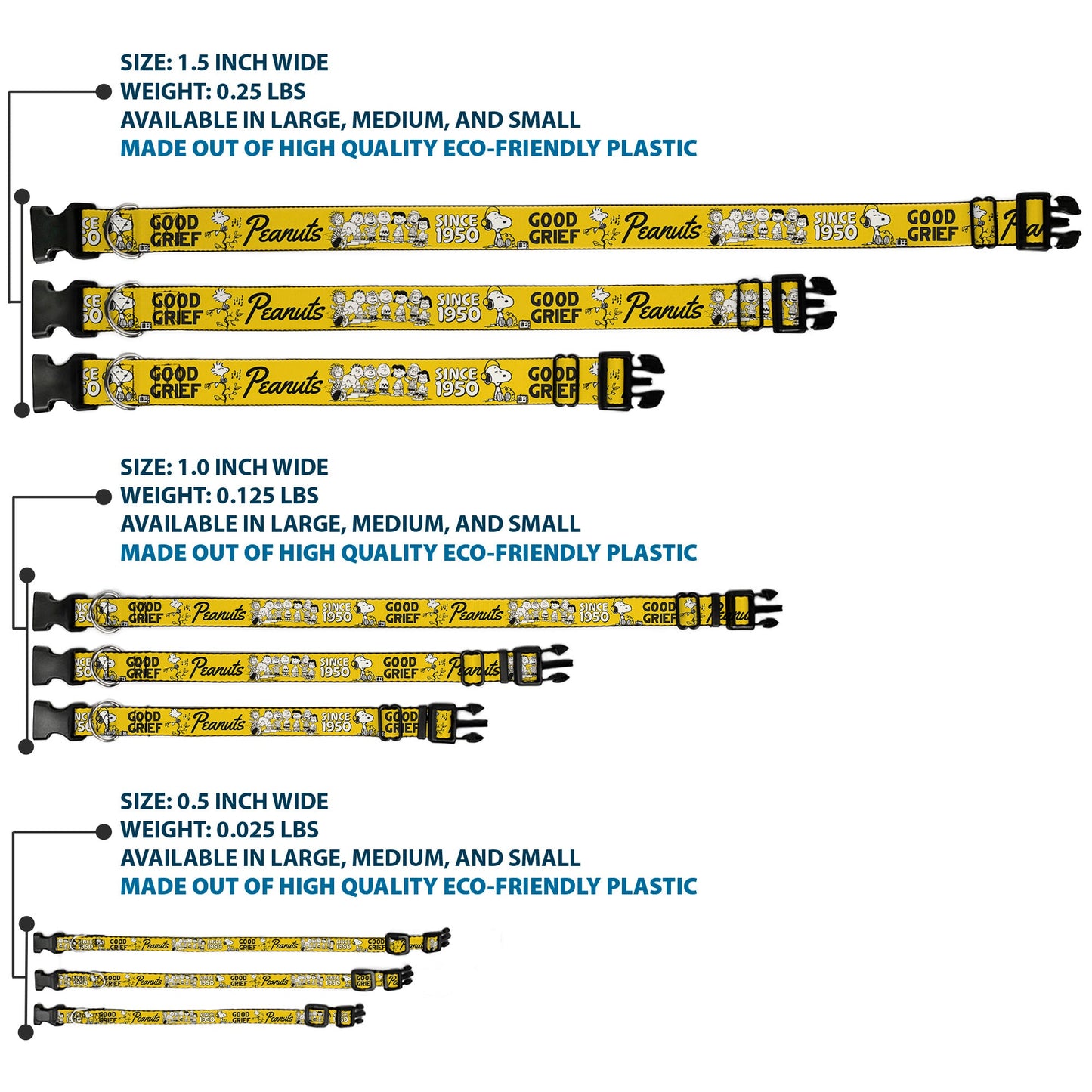 Plastic Clip Collar - Peanuts Gang Good Grief